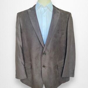 Jean Paul Germain Blazer Jacket Mens 50R‎ Brown Microfiber Career Wear